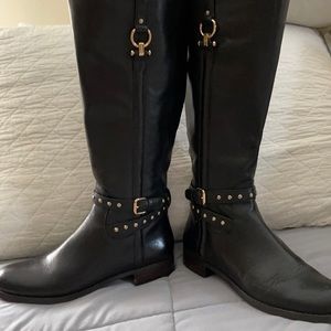 Coach black leather knee high boots size 7